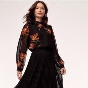 Aritzia Wilfred Mock Neck Blouse